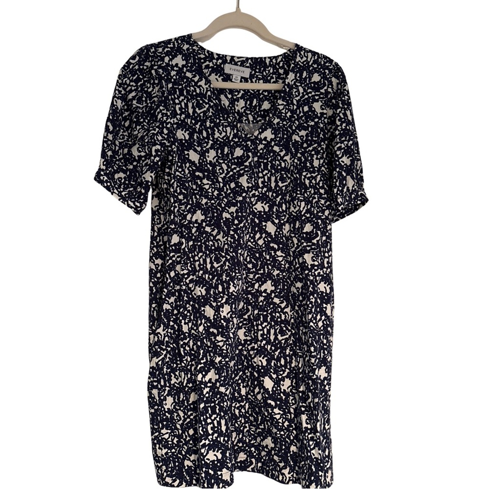 Evereve Blue and White Abstract Mini Dress